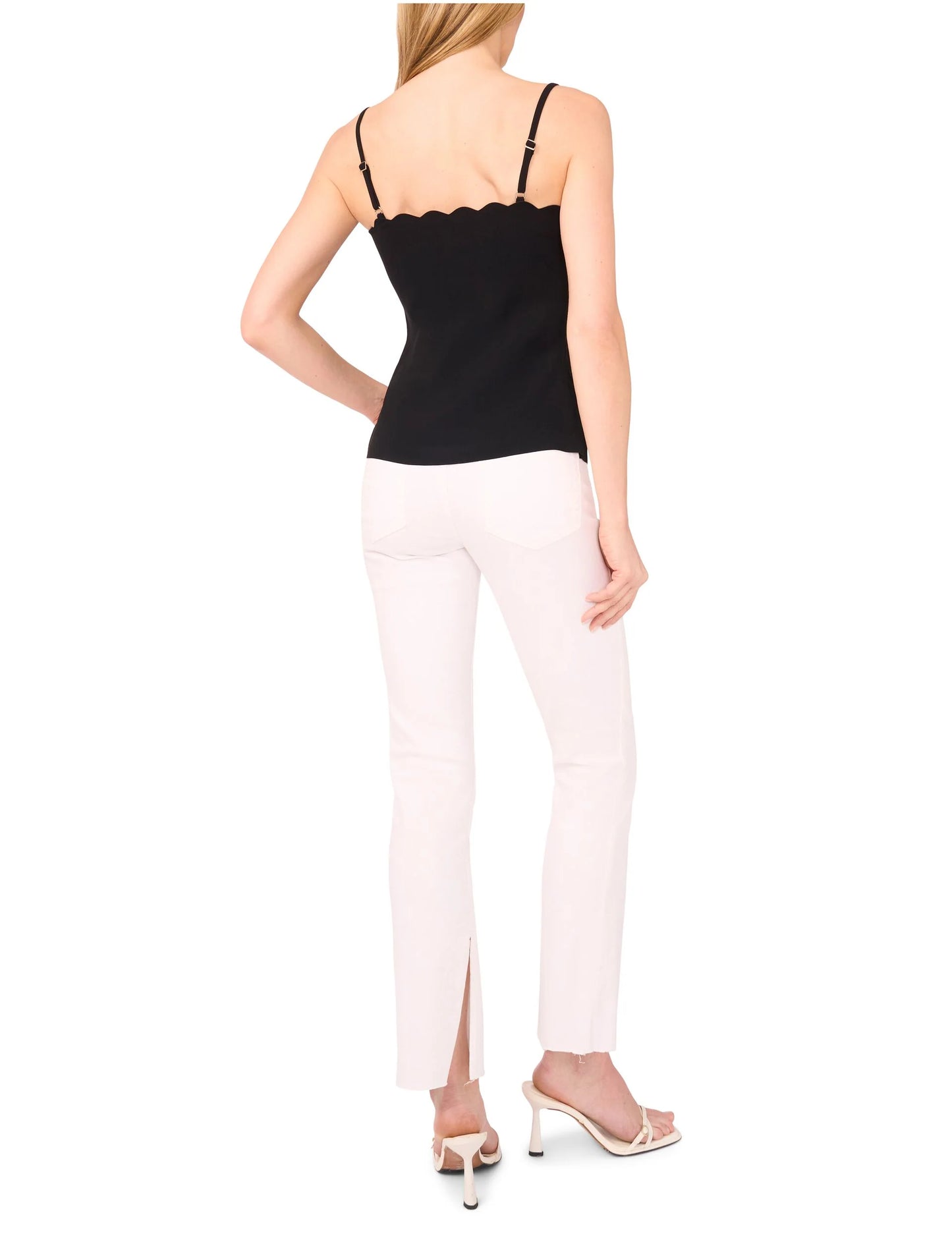 LASER CUT CREPE CAMI | RICH BLACK