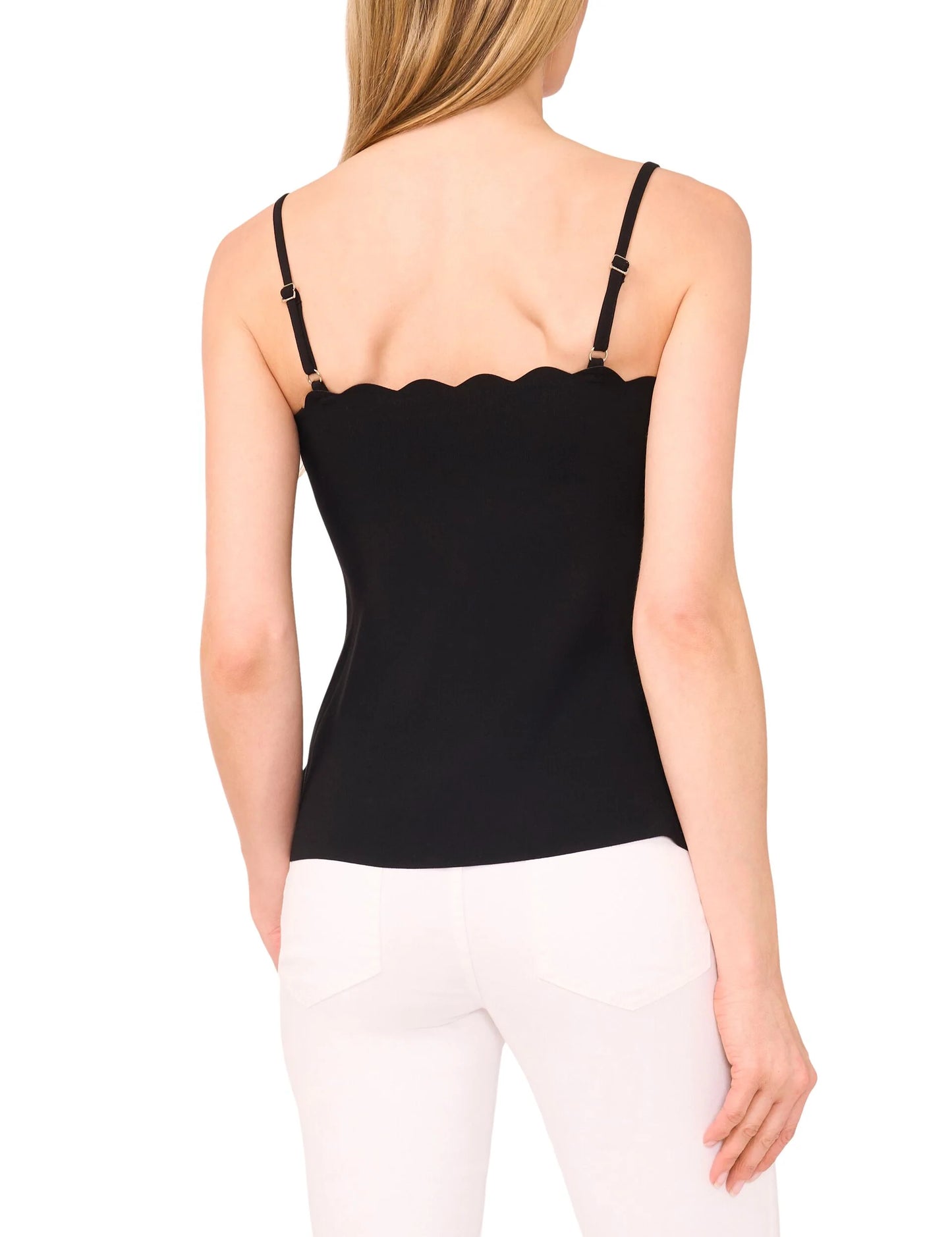 LASER CUT CREPE CAMI | RICH BLACK