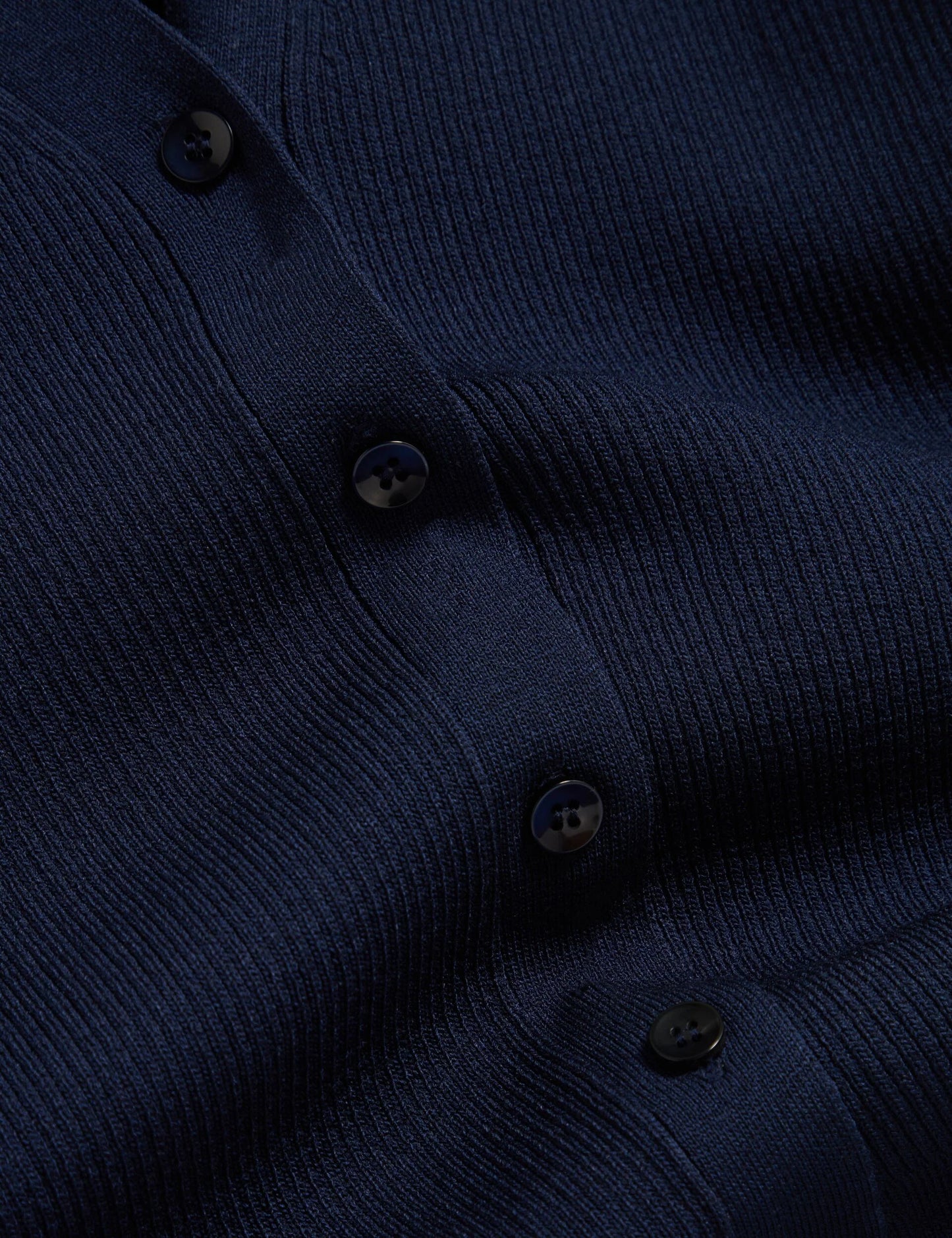 V-NECK CARDIGAN WITH RIB | CLASSIC NAVY