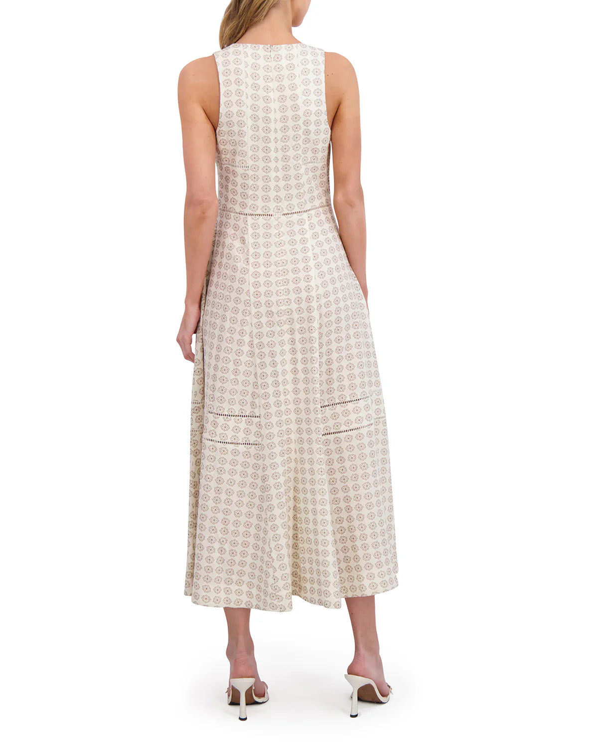 SLEEVELESS HIGH NECK MIDI DRESS | NEW IVORY