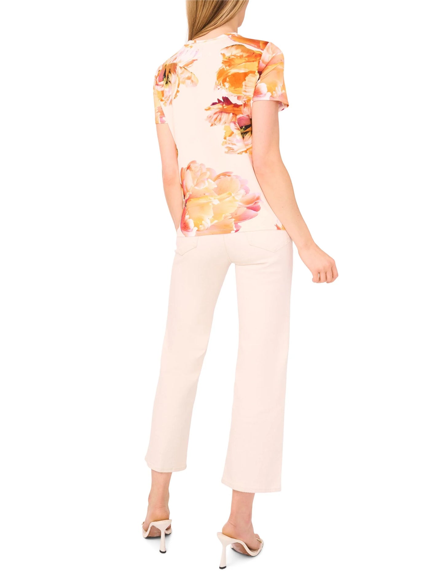 ALLOVER FLORAL T-SHIRT | SPICY ORANGE