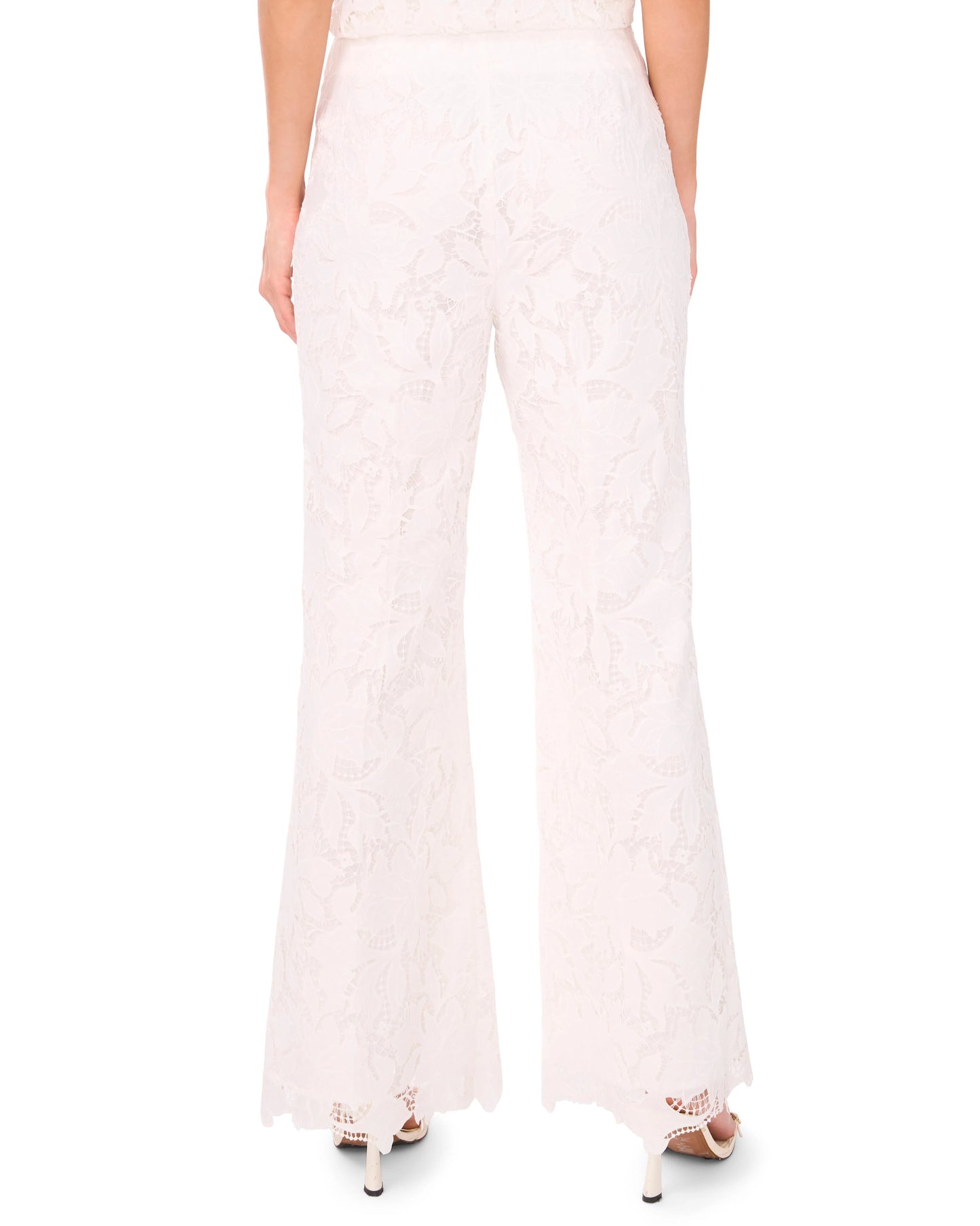 LACE FRONT PLEAT SUITING PANT | ULTRA WHITE