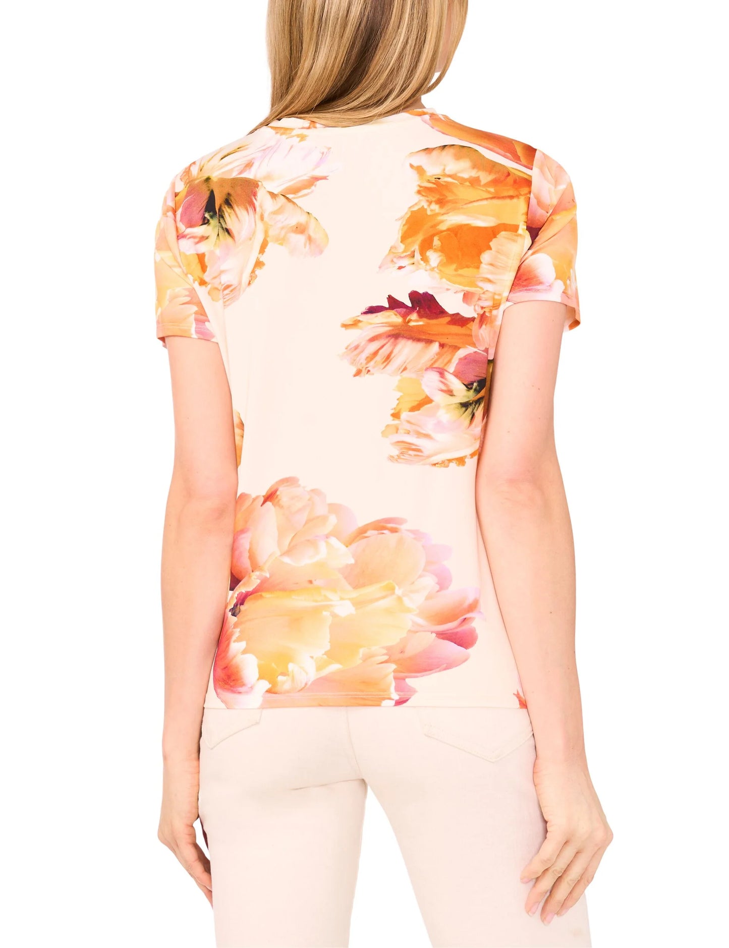 ALLOVER FLORAL T-SHIRT | SPICY ORANGE