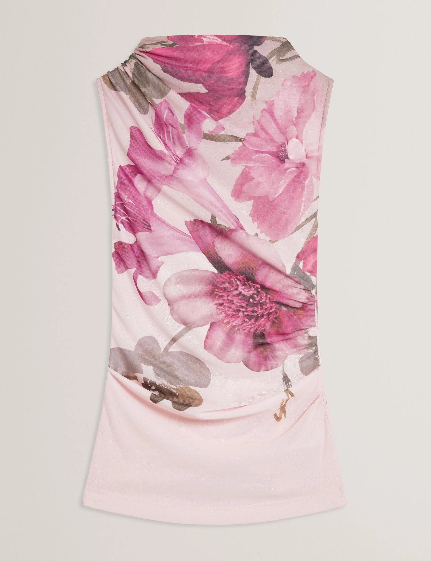 SLEEVELESS MESH TOP | CRYSTAL PINK