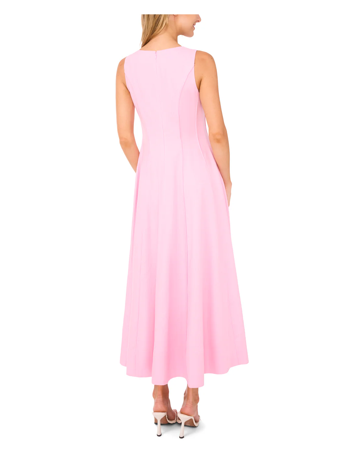 SLEEVELESS V NECK PLEATED MAXI DRESS | BALLET SLIPPER