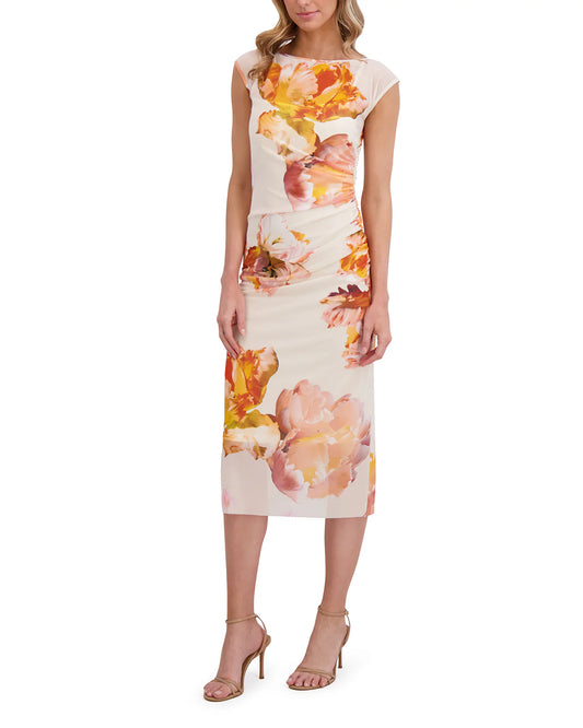 MESH COLUMN DRESS | SPICY ORANGE