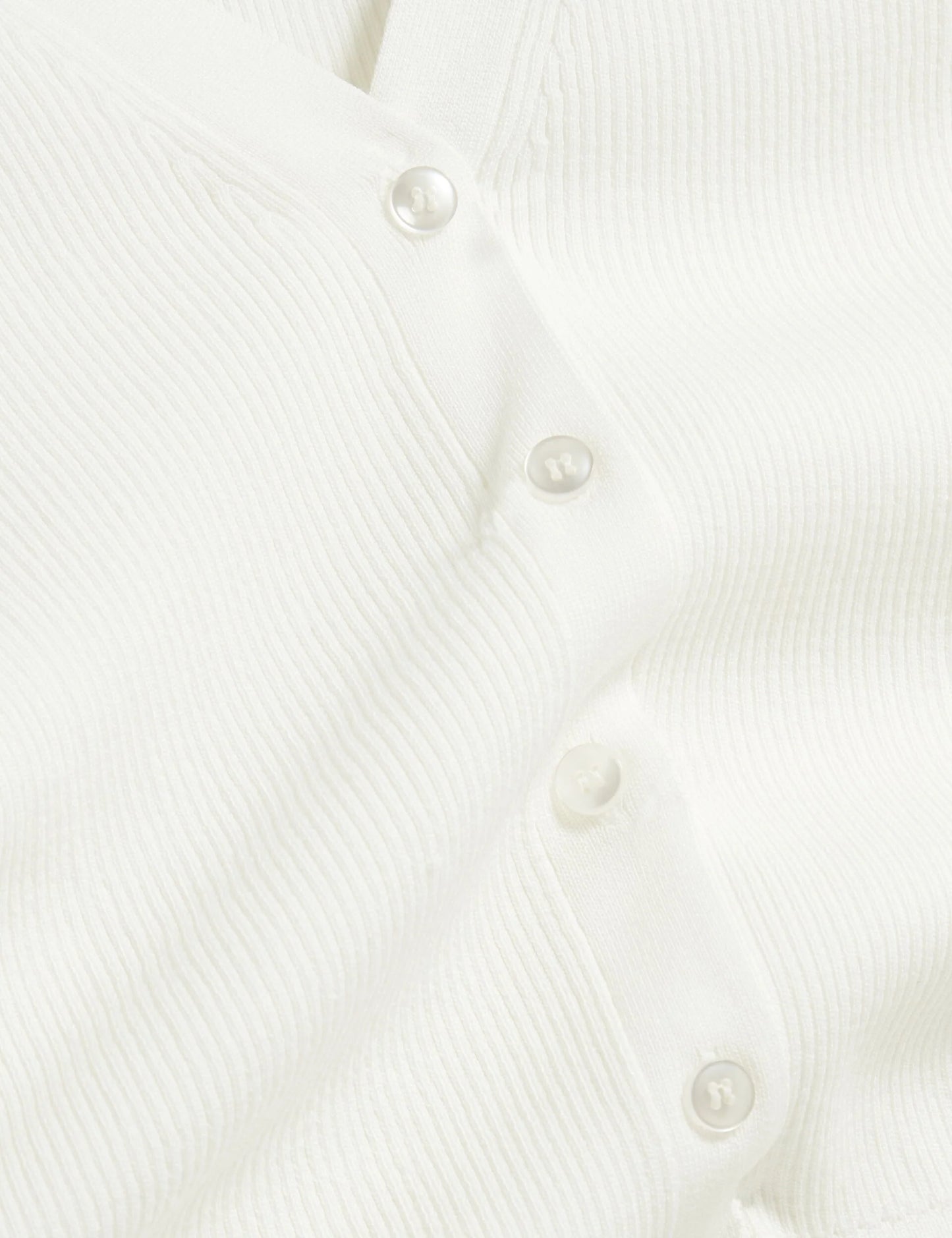 V-NECK CARDIGAN WITH RIB | NEW IVORY