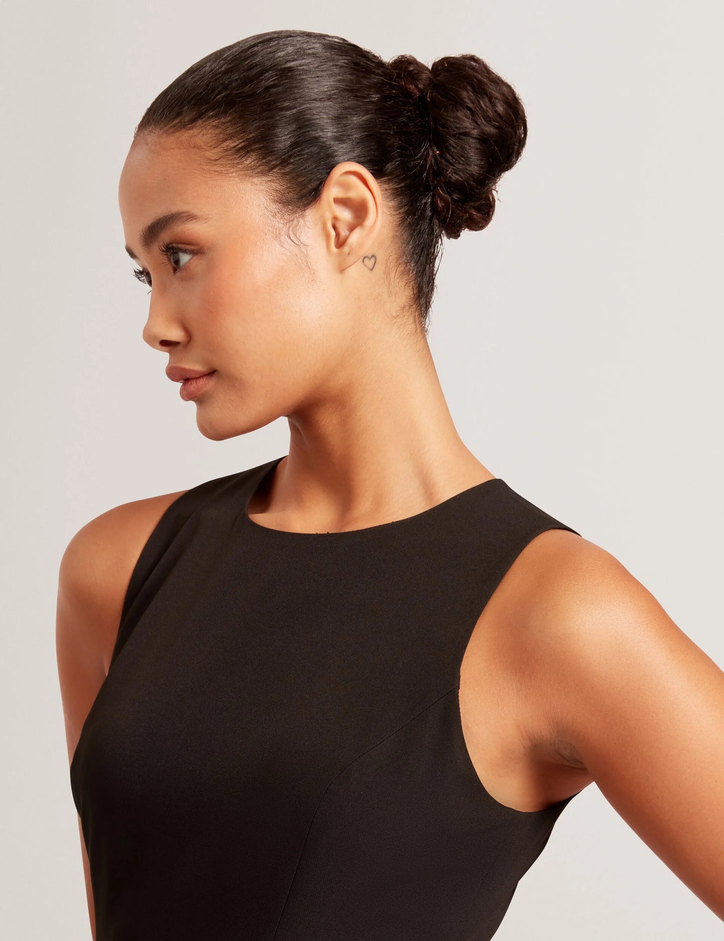ASYMMETRIC MIDI DRESS | RICH BLACK