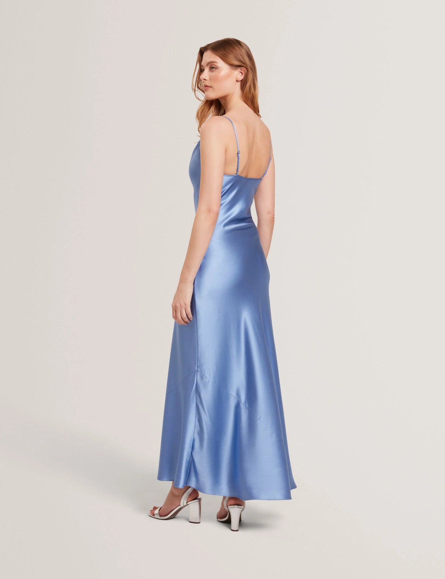 MIDI SILK SLIP DRESS | HYDRANGEA
