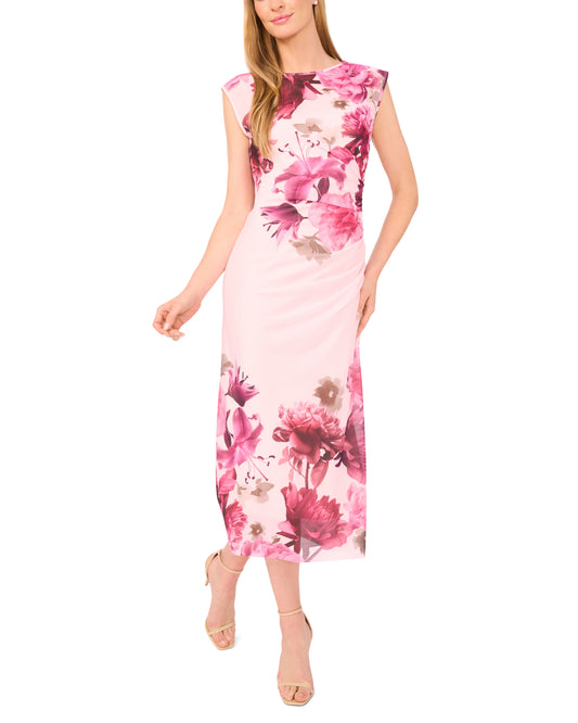 MESH COLUMN DRESS | CRYSTAL PINK