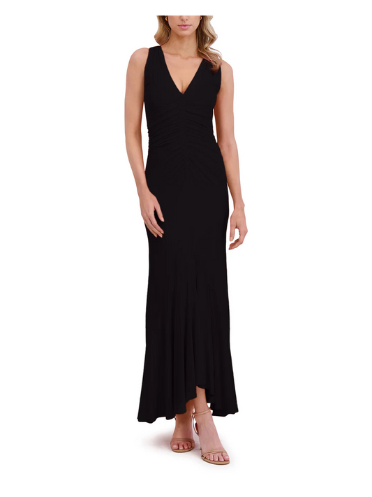 RUCHED MERMAID MIDI DRESS | RICH BLACK