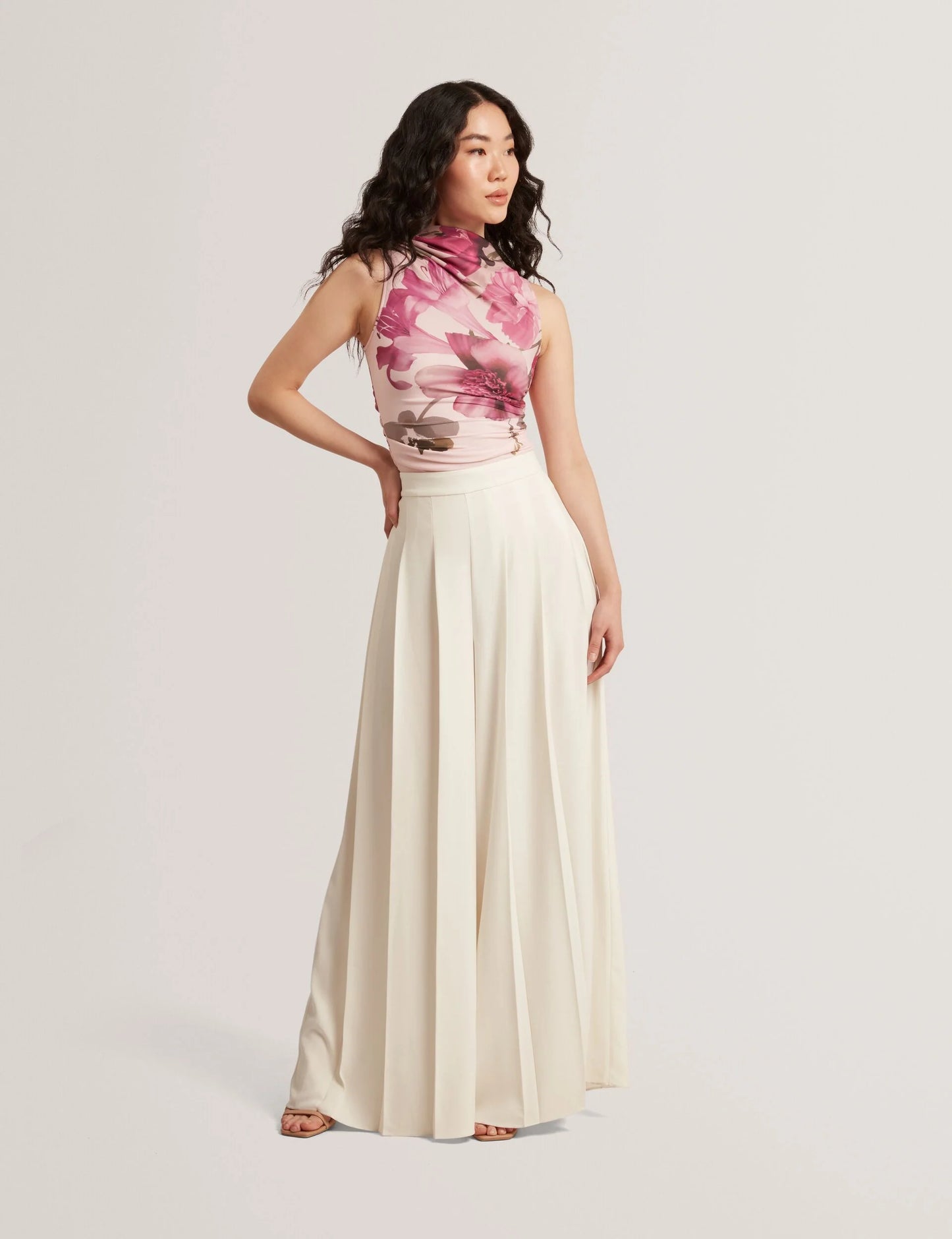SLEEVELESS MESH TOP | CRYSTAL PINK