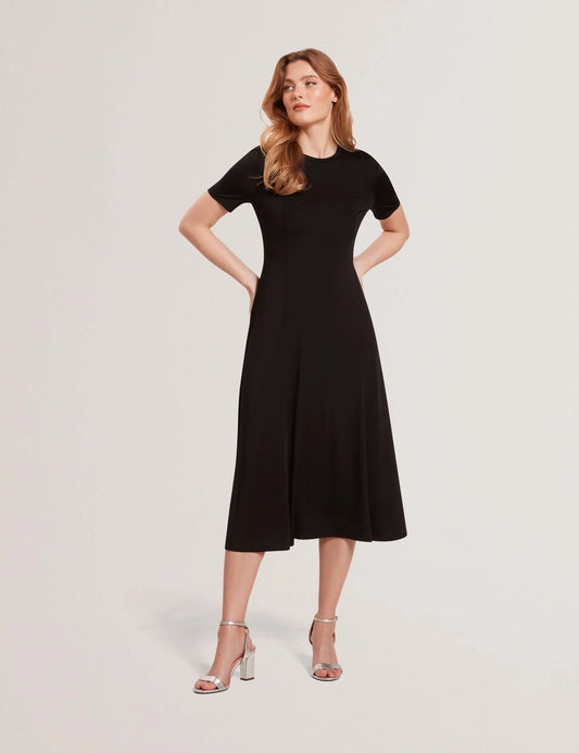 SHORT SLEEVE JERSEY MAXI DRESS | RICH BLACK